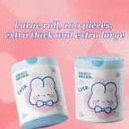 1 roll 100pcs blue rabbit garbage bag Portable Printed Thickened Garbage Bags, Stylish Blue Heart & Rabbit Drawstring Trash Bags