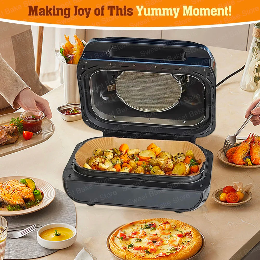 Large Disposable Air Fryer Parchment Paper Liners for Ninja Foodi Max Health Grill & AG551EU/AG651UK, Air Fryer Accessories