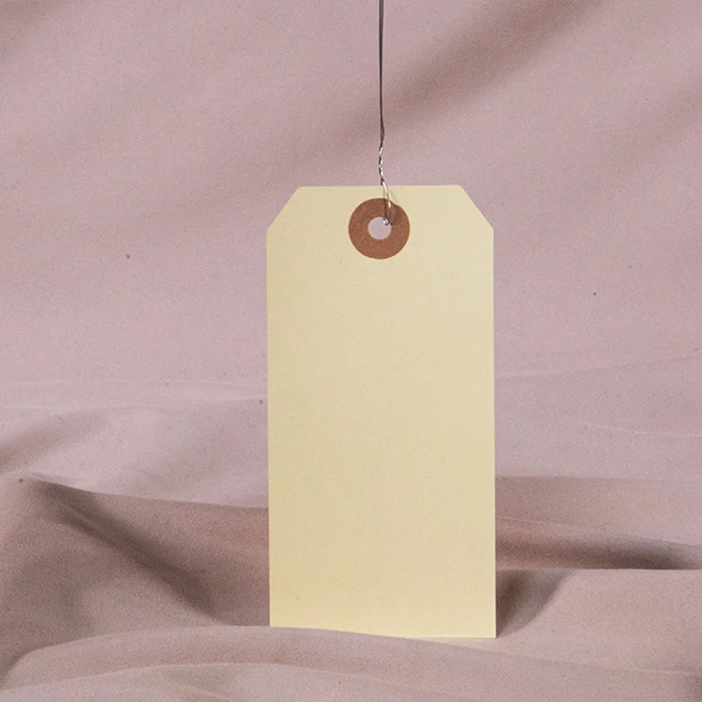 100 pcs Price Labels Manila Wire Tags Shipping Blank Packaging Tags File Folder Labels Manila Tags With Eyelets Filing Products