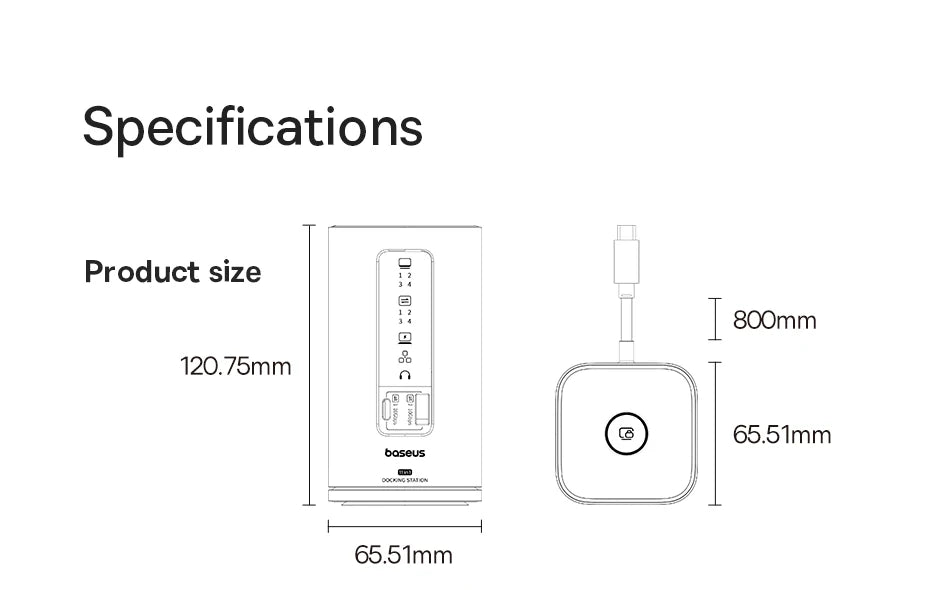 Baseus 11-IN-1 USB C HUB HDMI DP 4K@60Hz MST Triple Display USB 3.2 Splitter with RJ45 3.5mm Mic PD100W Magnetic Docking Station