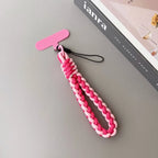 IN Korea Universal Braided Short Mobile Phone Lanyard Strap Hanging Chain Ring Cord with Patch Wrist Strap Cell Phone Detachable