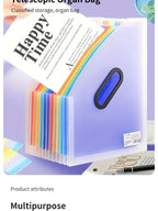 13 Grid Vertical Portable Expandable Accordion Bag Multi-Layer Paper Storage Bag Student Special Office Folder for File Stora