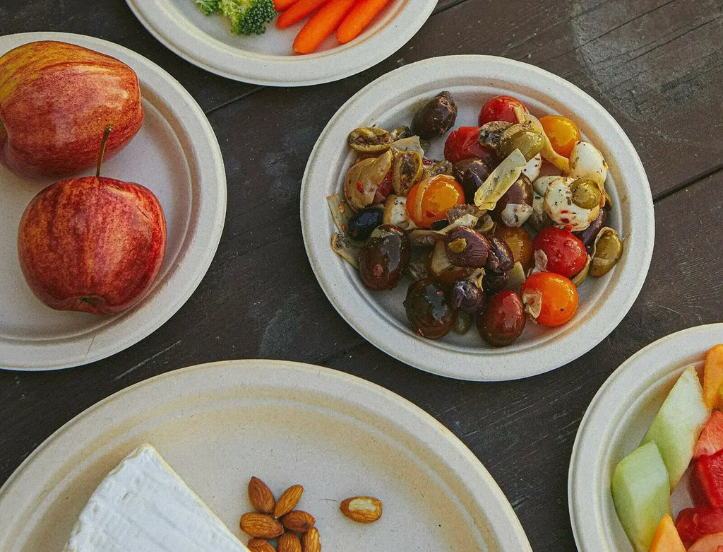 Disposable Party Plates 50/100pcs Disposable Eco-Friendly Degradable Paper Plate for Barbecue Supplies Birthday PartyVIE LENTE