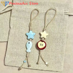 Cute Star Flower Mobile Phone Strap Kawaii Ceramic Beaded Mobile Phone Lanyard Bag Decoration Camera Pendant Fashion Keychain