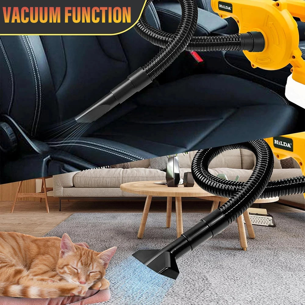 HILDA 18V Electric Air Blower 2IN 1Vacuum Cleaner Dust Computer Collector Cordless Handheld Power Tools For Makita No Battery