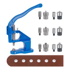 1Set Manual Aluminum Hand Press Machine Set with Double Cap Rivet Dies - DIY Leather Craft Supplies with Hole Punch Eyelet Tools