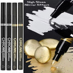 5/1pcs Chrome Pen Marker Mirror Waterproof Paint Repair For Rock Ceramic Glass Metallic Gold/Silver 2mm Nib
