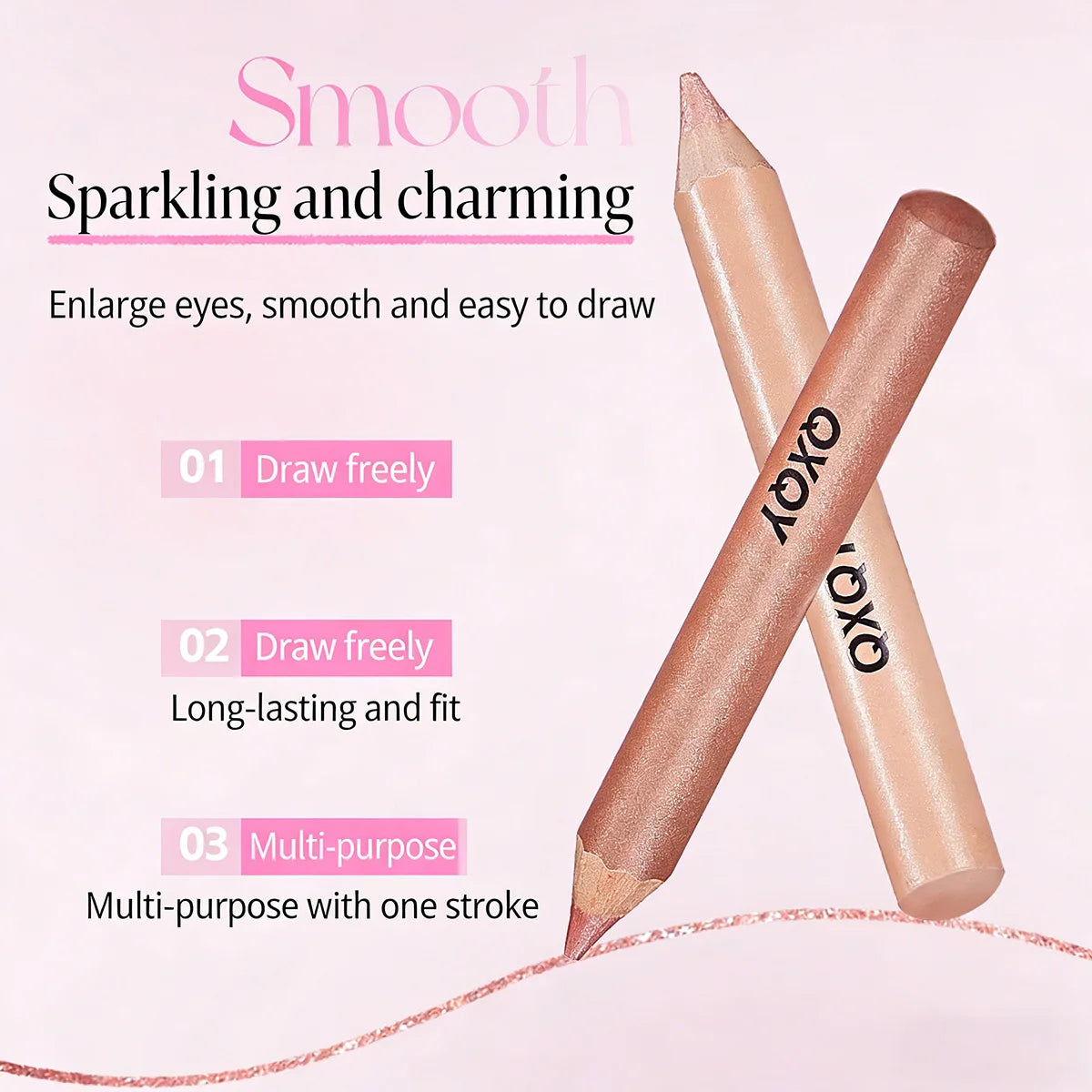 QXQY 3D Under-Eye Highlighter Pen Waterproof Smudge Resistant Long-Lasting Multi-Use Eye Liner Brightening