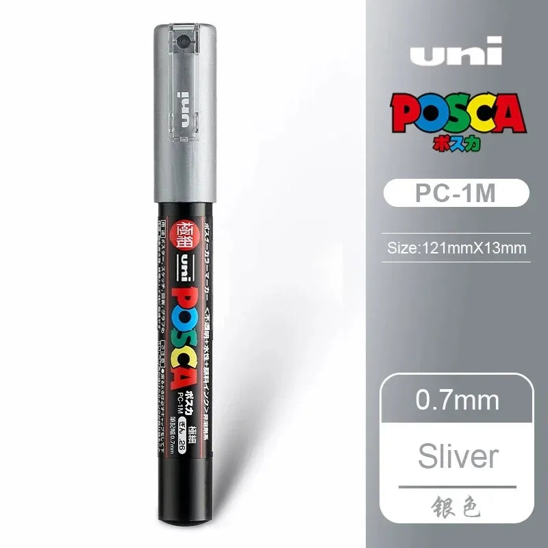 1pcs Japan UNI POSCA Markers PC-1M/3M/5M Acrylic Graffiti Pen Waterproof DIY Stackable Color Art Painting School Supplies