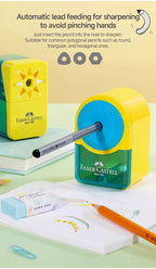 Faber-Castell Pencil Sharpener Automatically Enters Lead Hand-cranked Multi-gear Desktop Rotary Student School Stationery