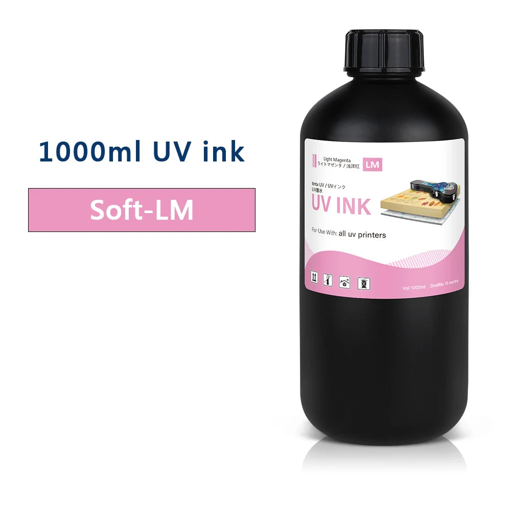 LED UV Ink 1000ml UV Ink For Epson 1390 R1800 R1900 TX800 4800 7880 9880 DX5 DX7 UV Flatbed Printer Universal UV Curing Ink