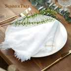 12pcs Retro Napkins 42x42cm Rustic Table Decoration Cotton Gauze Hanky Tea Towel Dining Place Mats Wedding Party Supply