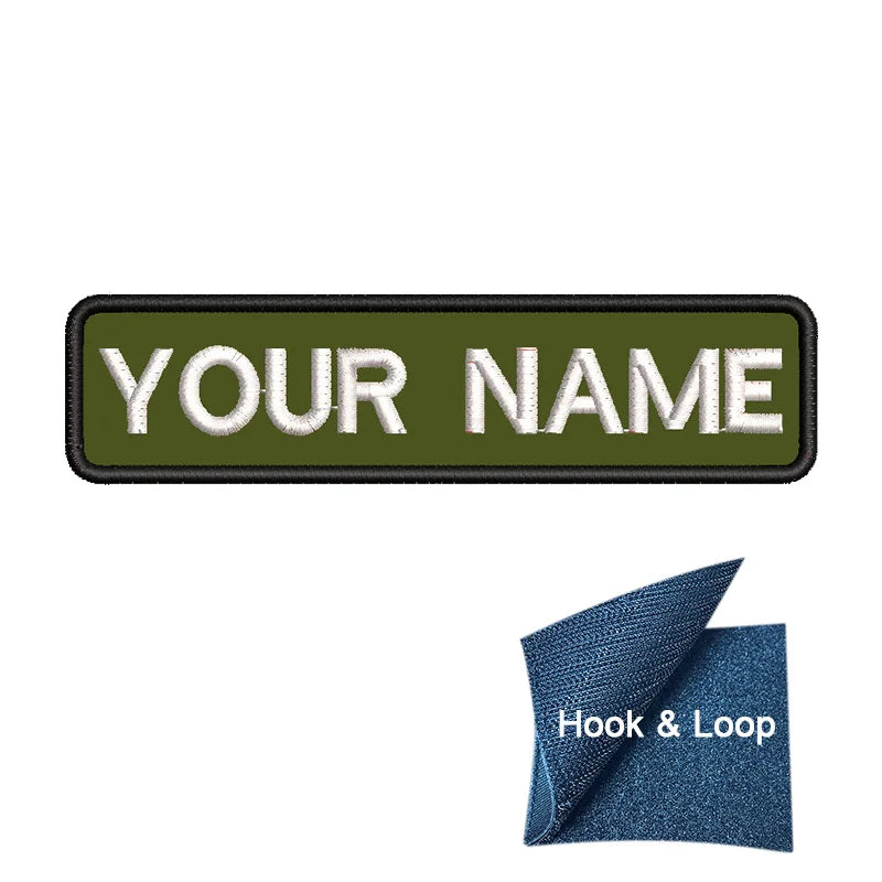 1PC 10cmX2.5cm Custom Personalized Name Embroidered Patch Number Stripes Badge Tags Armband Iron On Backing Hook & Loop Backing