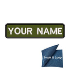 1PC 10cmX2.5cm Custom Personalized Name Embroidered Patch Number Stripes Badge Tags Armband Iron On Backing Hook & Loop Backing