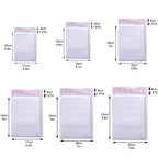 50Pcs Bubble Envelopes White Foam Shipping Bags Poly Bubble Mailers Pad Self Seal Packing Bags for Magazine 15cm 18cm 23cm 25cm