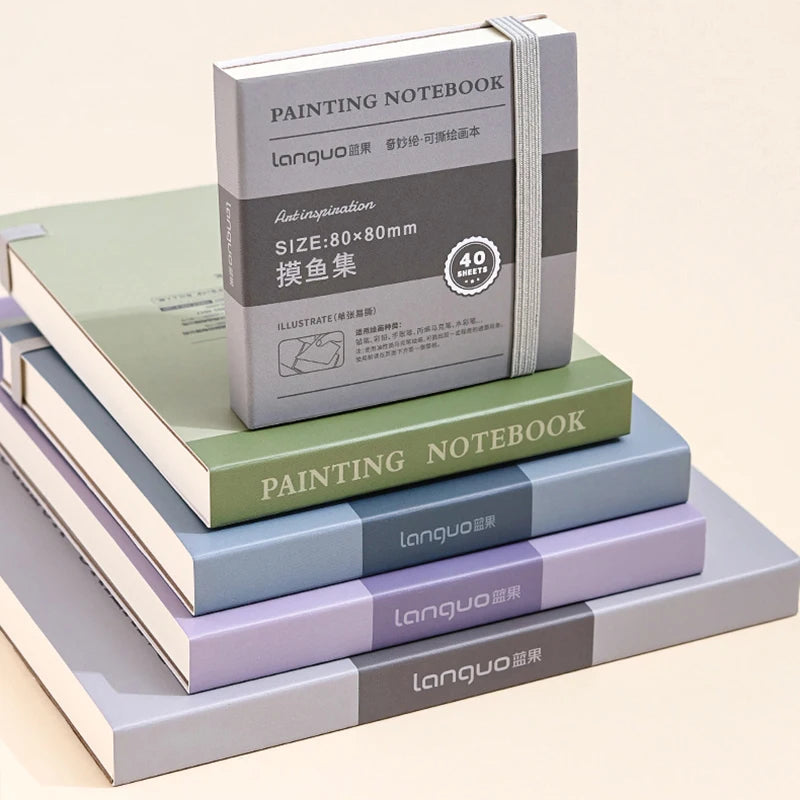 40sheet Tearable Drawing Notebook Sketchbook Handbook 250gsm Paper Mini Book for Watercolor Acrylic Marker Pen Gouache