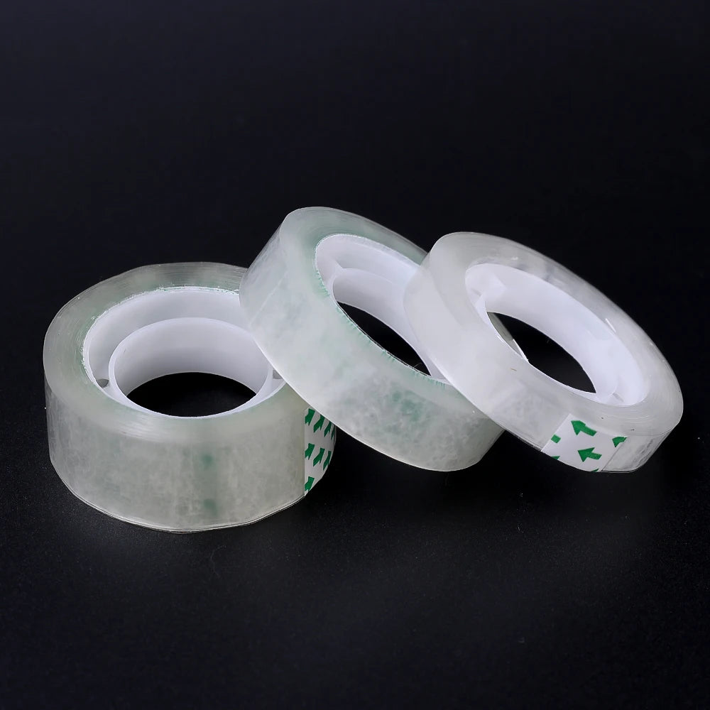 1-3Roll Transparent Tape Width 8/12/18mm Packing Tape Traceless Students Adhesive Tape Packaging Tool Stationery Office Supplies