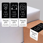 150pcs/roll Box Seal Stickers Rectangle Gift Package Labels Thank You For Your Order Stickers for Baking Decor Gift Bags Packagi