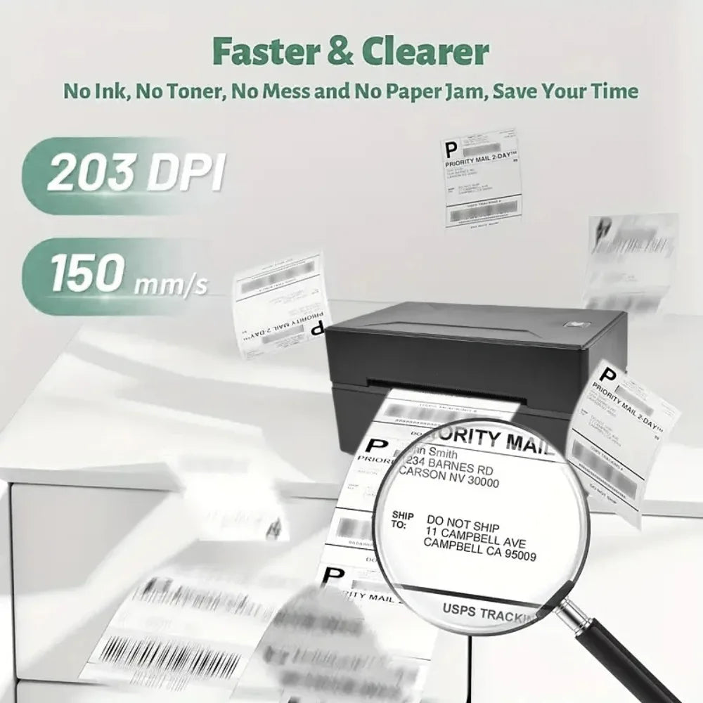 Marklife Thermal Label Printer Small Shipping Label Bluetooth-compatible Printer 4X6inch for iPhone Android Mac Window D200