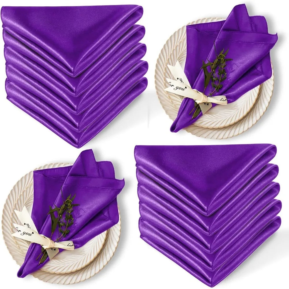 10pcs Wedding Decoration 30x30cm Satin Napkin Soft Reusable Dinner Napkins Washable Table Napkins Event