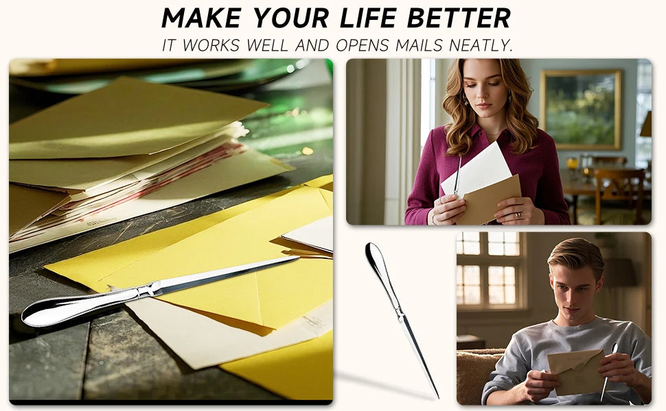Letter opener, advanced envelope letter opener Metal office open letter knife Envelope cutter suitable for office household good