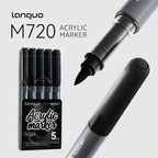 Languo Colors Acrylic Paint Art Marker Pen Set Black/White/Gold/Silver DIY Graffiti Drawing Pens for Writing Painting Stationery