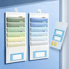 Back To School Wall Hanging File Folder Gradient Expandable Document Organizer Multi Pocket Foldable File Storage Supplies