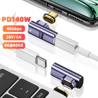 140W USB4.0 40Gbps Thunderbolt3 Magnetic Type-C OTG USB C To USB-C Fast Charge Magnet Converter Cable 8K@60Hz USB Type C Adapter