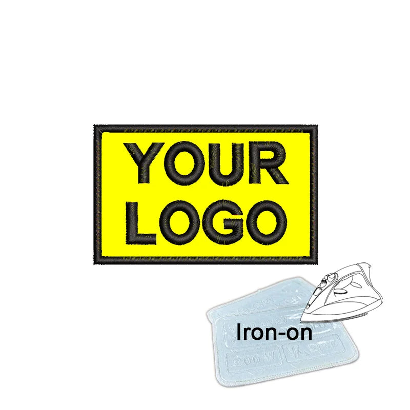 1PC 8x5cm Custom Name Tags Embroidered Patch Personalized Stripes Badge Number  Text Badge Iron On Backing Hook & Loop Backing