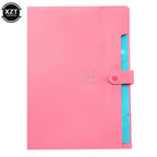 A4 Organ Folder 5 Layers Macaron Colors File Manager Storage Simple Folder for Student School and Office Stationery Supplies