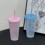 2/20pcs 24oz Reusable Party Cups with Straw & Lid Cute Bow Plastic Tumblers for Cold Drinks Home Office Outdoor Use Summer Gift