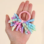 2Pcs Trendy Firework Hair Ties Rainbow Curly Ribbon Elastic Rubber Bands For Girls Kids Cute Hair Ropes Daily Hair Accessories