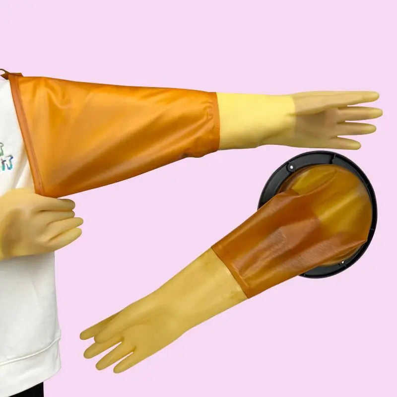 Sandblasting machine hand sleeve thickened wear-resistant rubber latex water and acid and alkali resistant gloves