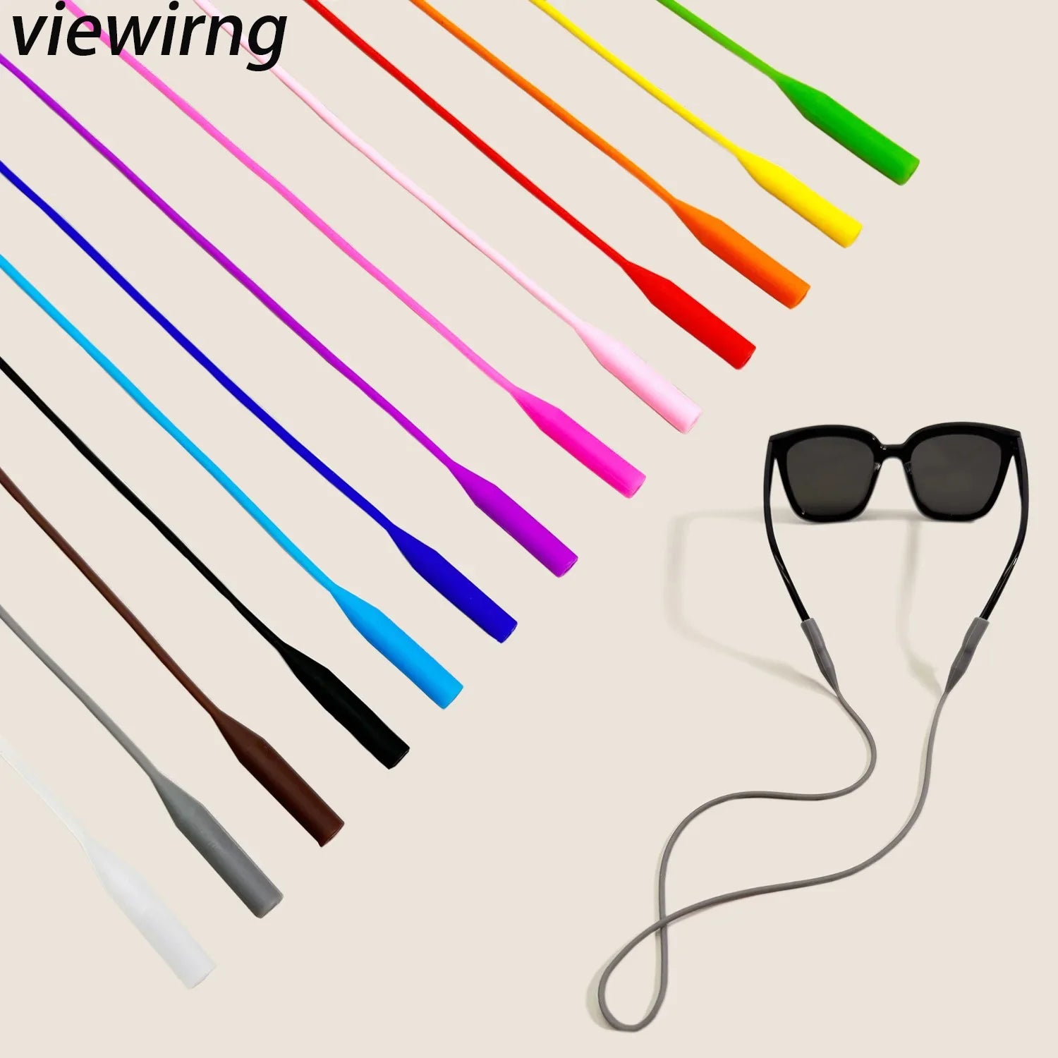 Viewirng Adjustable Silicone Eyeglasses Straps Sunglasses String Ropes Glasses Chain Sports Band Holder Elastic Anti Slip Cords
