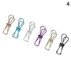 6PCs/Set Hollowed Out Design Metal Binder Clip Long Tail Office Hand Book Folder Paper Organizer Stationery Fish