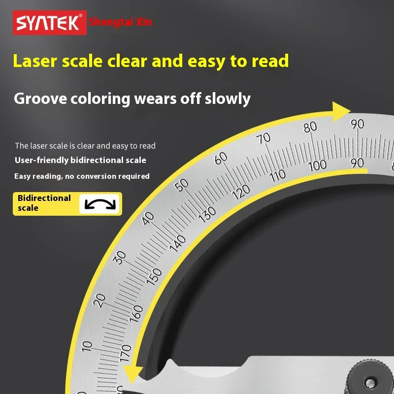 High Quality Stainless Steel Angle Finder Ruler High Precision 0-180 Degree Thickened Protractor for Woodworking Construction