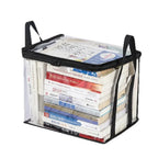 Foldable Transparent Storage Organizer Box Collapsible with Handle for Books Toys Office Supplies Dorm Classroom Home