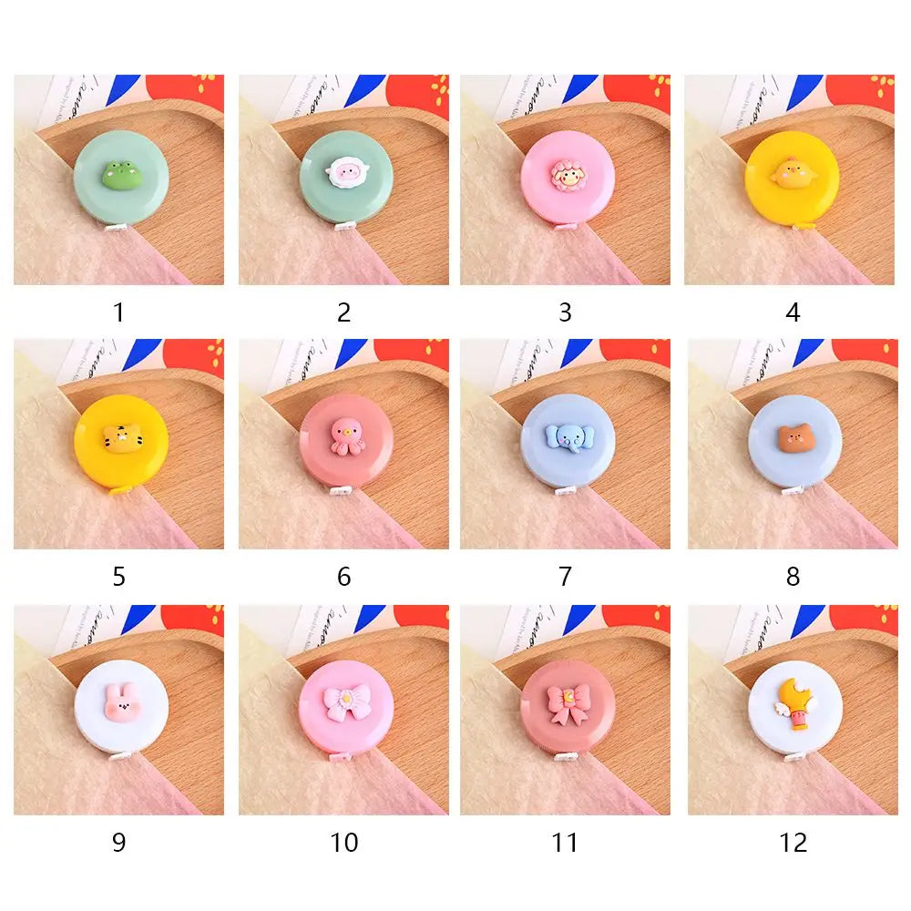 Cartoon 150cm/60" Tape Measures Portable Retractable Ruler Children Height Ruler Centimeter Inch Roll Sewing Tailor Tape Measure