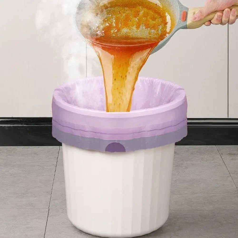 100PCS/Roll Drawstring Trash Bags Tear-Free,Leakproof,Heavy Duty,Strong Garbage Can Liners for Home Household Use