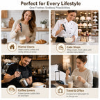 Handheld Milk Frother Stainless Steel Mini Whisk Semi-Automatic Coffee Frother for Cappuccino Latte Hot Chocolate Egg Beater Kitchen Tool