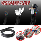 Braided Wire Loom PET Cable Loom Expandable Braided Sleeving Wire Sleeve for TV Computer Home Theater Cable Sleeve 3M/10M