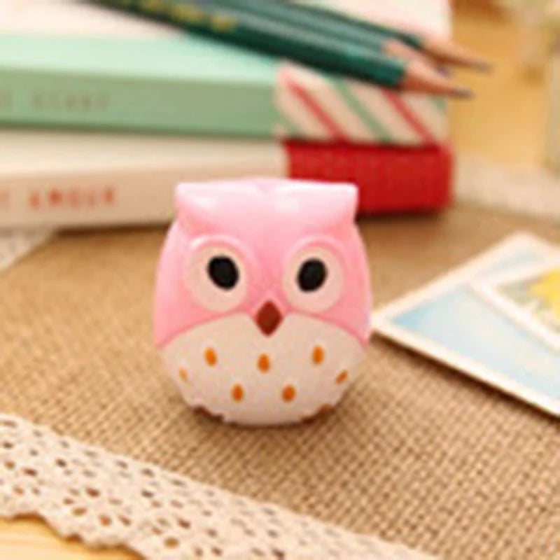 4 Color Cute Kawaii Lovely Plastic Owl Automatic Pencil Sharpener Creative Stationery Gifts for Kids School Supplies