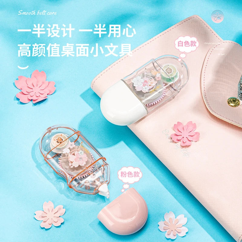 1Pcs School Supplies Sakura Correction Tape Cute Small Portable Small Fresh Students with Large Capacity kawaii Correction Tape