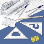 15-Piece Geometric Drawing Set – High-Quality Compass Set, Practical Math Tool Kit, Professional School Drafting Tools.