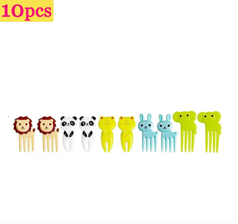 Kids Lunch Bento Box Accessories with Silicone Cupcake Liners for Baking and Small Animal Food Toothpicks Fruit Forks