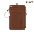 Portable Leather Business ID Card Credit Badge Holder Coin Purse Wallet Keychain