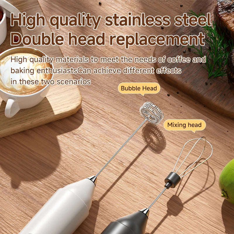 1/2sets Electric Handheld Egg Beater Coffee Milk Frother Portable Milk Foam Maker for Baking Food Mixer Essential Kitchen Tool
