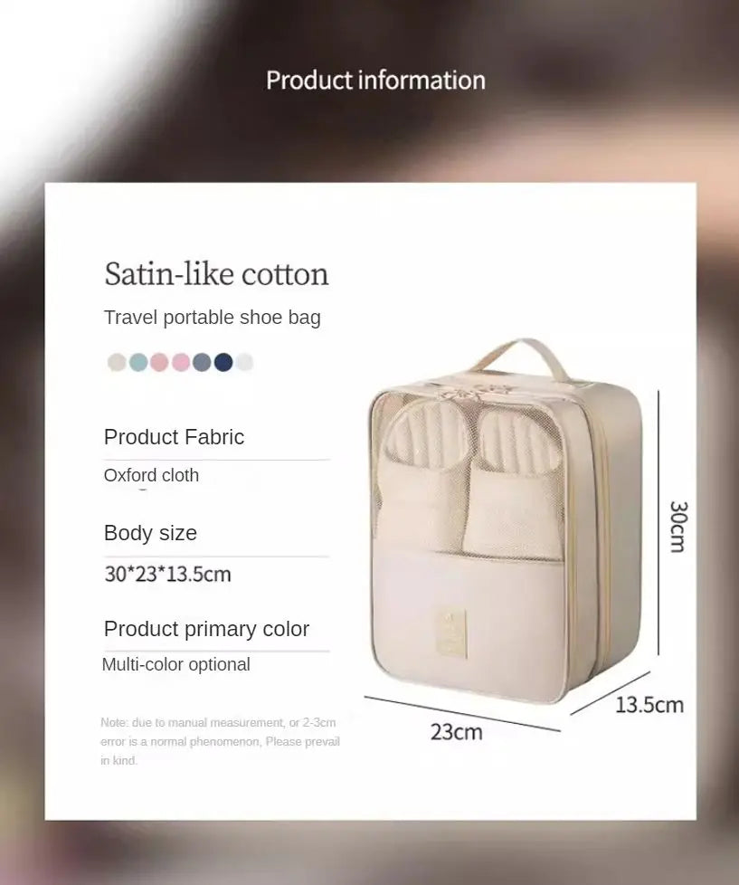 Travel Shoe Bag Storage Bag Washed Diagonal Breathable Mesh Multiple Pairs of Shoes Portable Shoe Box for Business Trips