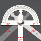 10/15cmStainless Steel Protractor Woodworking Angle Ruler 0-180° Angle Measuring Tool for Woodworking/Industry 1pc