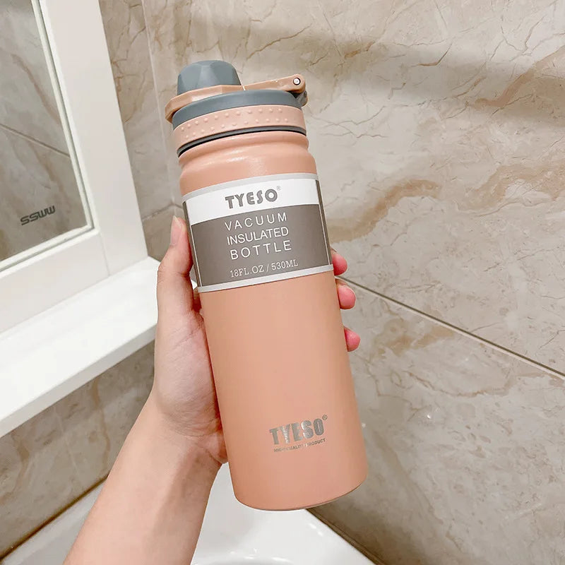 TYESO 600/750ML Thermos Bottle Stainless Steel Vacuum Flask Travel Cup Insulated Water Bottle Sport Thermal Mug Hot & Cold Mug